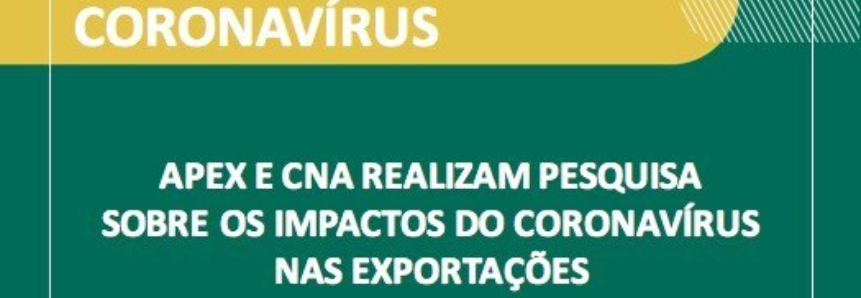 Apex e CNA realizam pesquisa sobre os impactos do coronavírus nas exportações