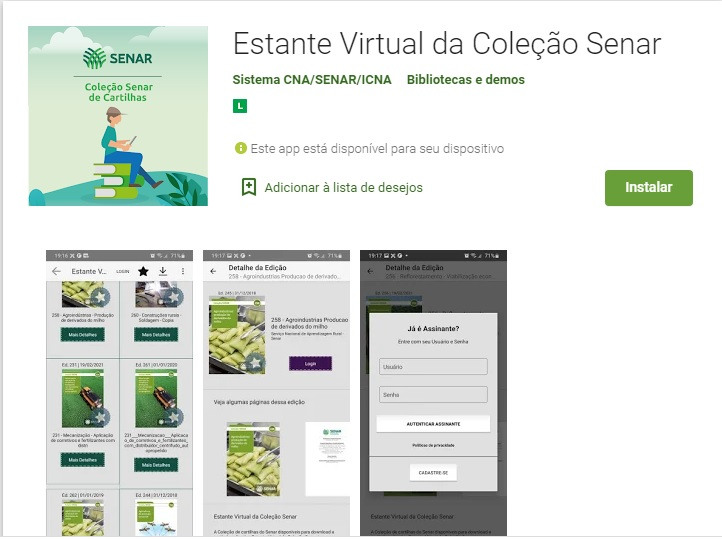 O app está disponível para dispositivos Android e IOS