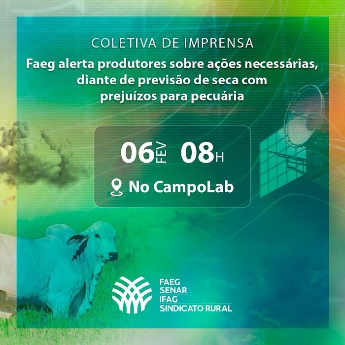 Coletiva: Faeg alerta produtores sobre ações necessárias diante de previsão de seca com prejuízos para pecuária