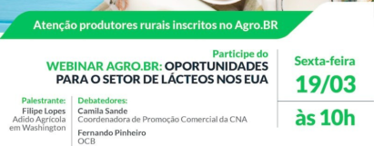 Webnar Agro.Br: Oportunidades para o setor de lácteos nos EUA