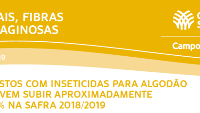 CUSTOS COM INSETICIDAS PARA ALGODÃO DEVEM SUBIR APROXIMADAMENTE 19%NA SAFRA 2018/2019