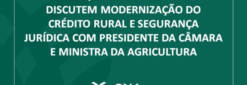 CNA, entidades e FPA discutem modernização do crédito rural e segurança jurídica com presidente da Câmara e ministra da Agricultura