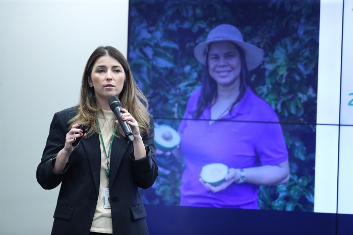 Assessora Maria Angélica Feijó durante audiência na Câmara dos Deputados