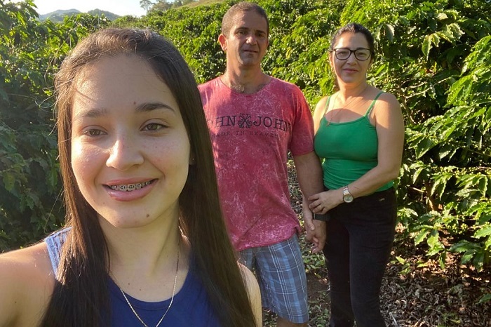 O casal Angélica e Humberto e a filha Amanda