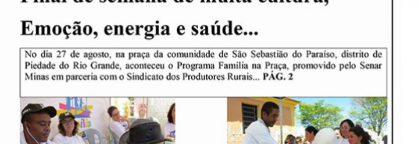 Alunos produzem jornal sobre o programa Família na Praça realizado em Piedade do Rio Grande (MG)