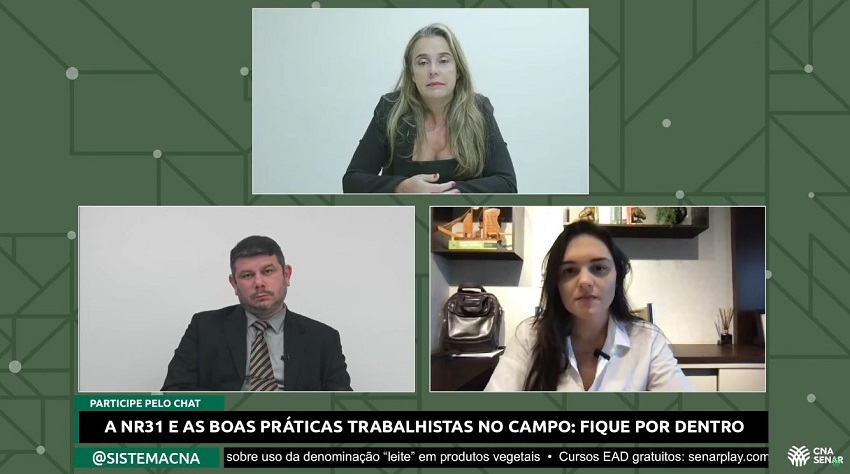 CNA promove live sobre saúde e segurança no trabalho rural