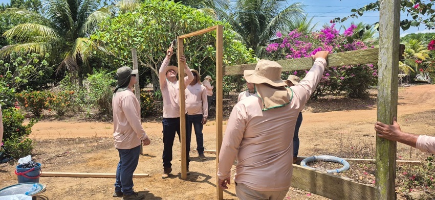Atividade prática durante a capacitação.