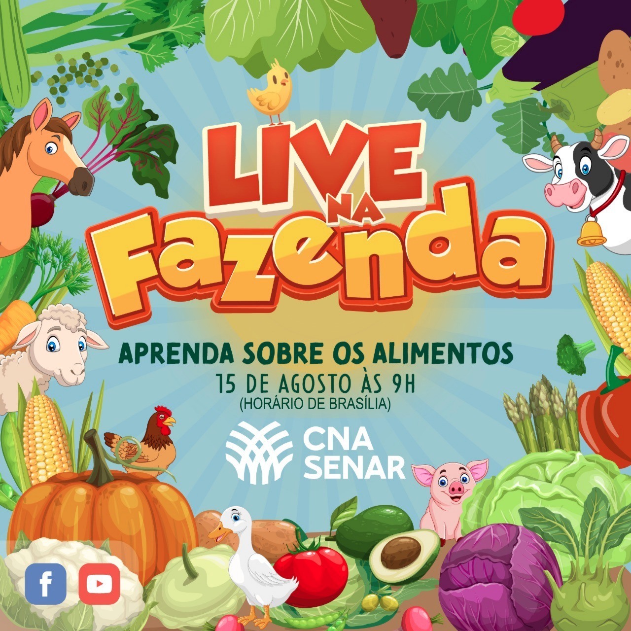 Sistema CNA/Senar promove live para mostrar a rotina de uma fazenda para crianças